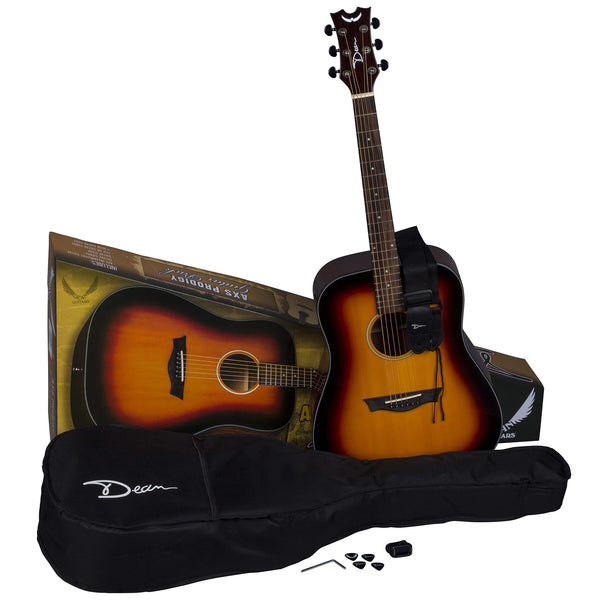 AXS Prodigy Acoustic Guitar Pack Tobacco Sunbrust full pack