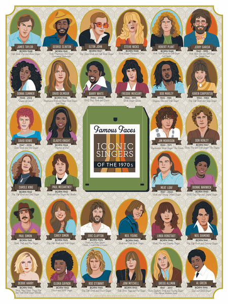 Singer Icons by the Decade 500 Piece Puzzles 1970s