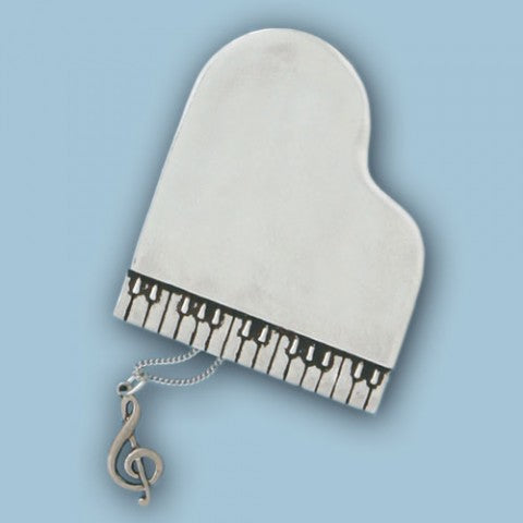 Pewter Piano Wish Box w/ Treble Clef Necklace