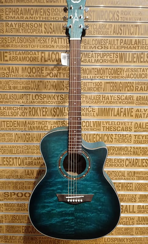 Ash blue satin guitar full body