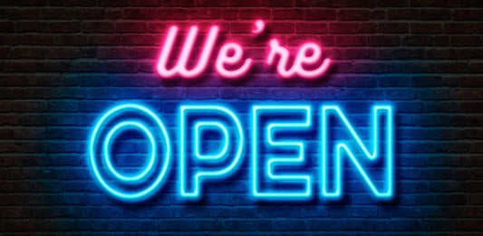 We're Open Logo