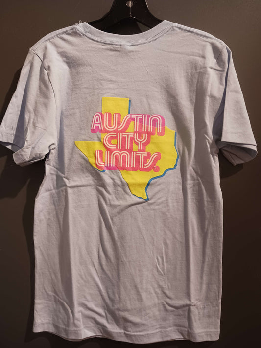 Austin City Limits TX Neon Blue Tee