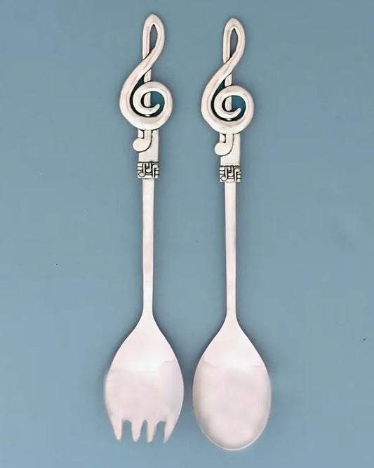 Pewter Treble Clef Salad Servers