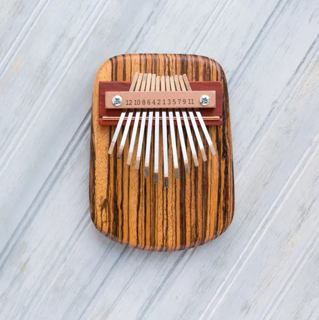 12 Key Zebrawood Thumb Piano