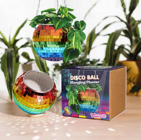Disco Ball Rainbow Planter 8 in