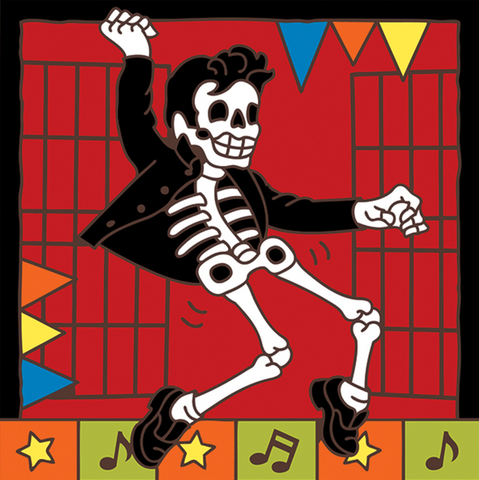 6x6 Tile Skeleton Elvis Presley