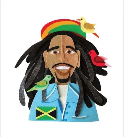 Bob Marley Felt Print 24x36 Inch