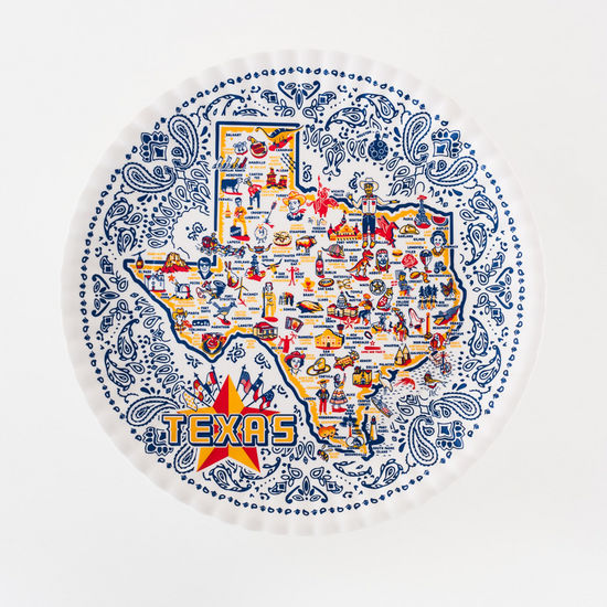 Texas "Paper" Melamine Platter