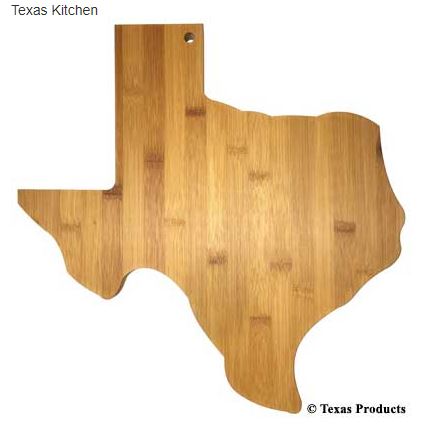 Texas Shaped Bamboo Cutting Board