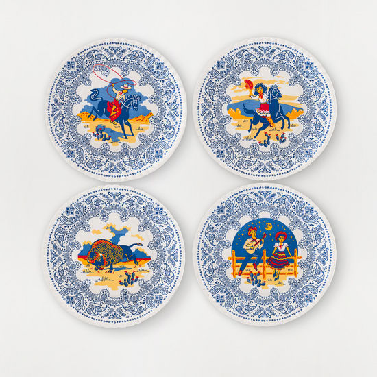 Southwest "Paper" Melamine Plate Set 7.5 in (4 Pack)