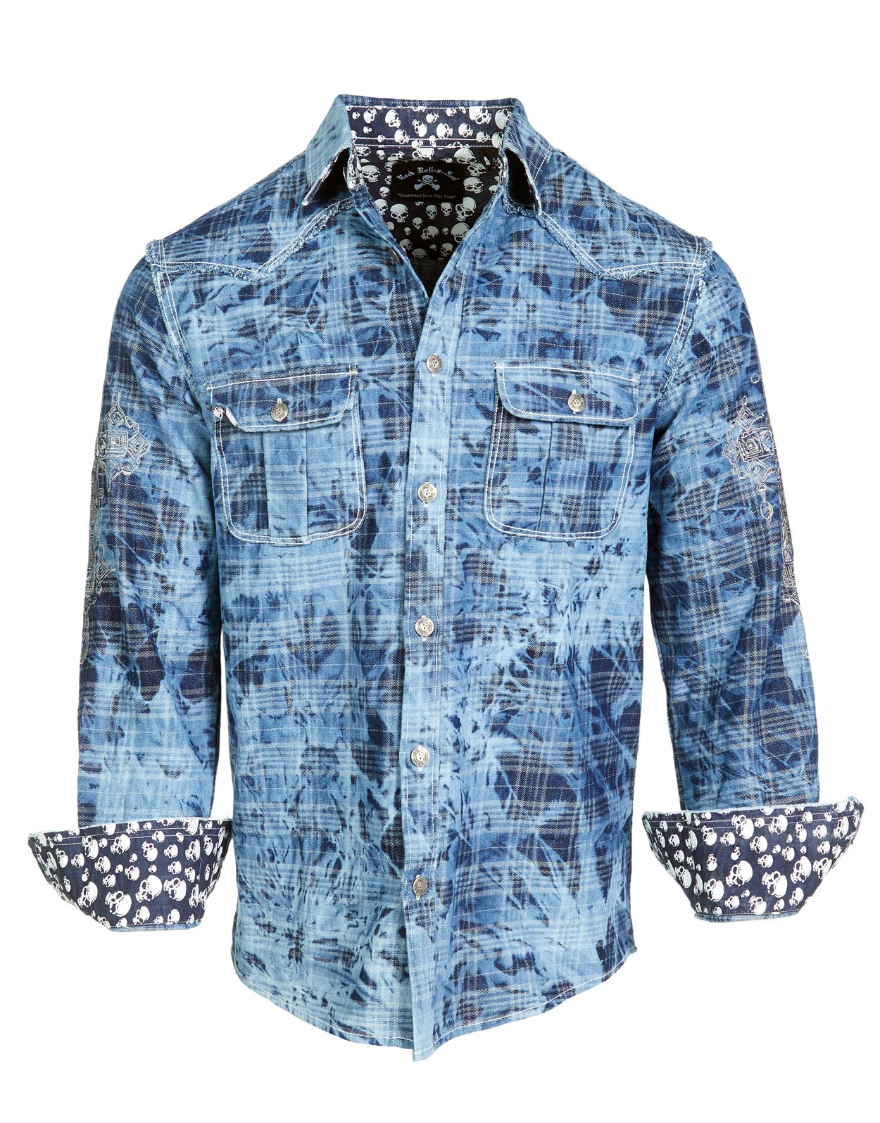 Long Sleeve Acid Wash Denim Shirt