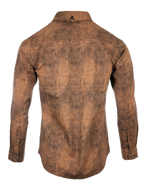Long Sleeve Brown Animal Spotted Shirt