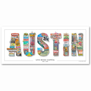Austin Lettered Print 8x24
