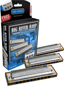 Hohner Big River Harp Pro Harmonica - 3-Pack