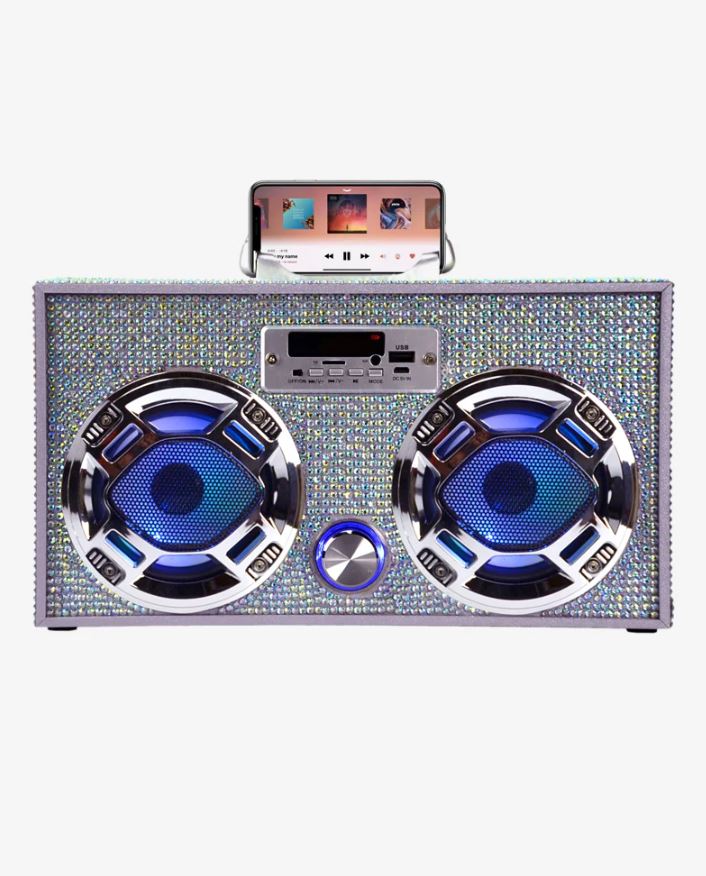 Boombox Bluetooth Speaker/Radio Iridescent Bling