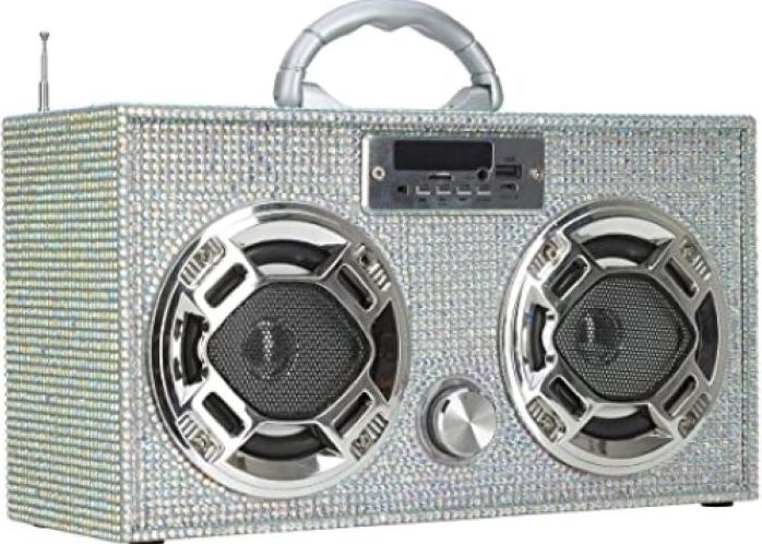 Boombox Bluetooth Speaker/Radio Iridescent Bling