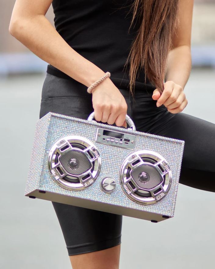 Boombox Bluetooth Speaker/Radio Iridescent Bling