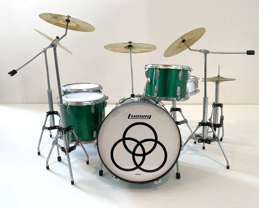 John Bonham Green Sparkle Mini Drum Kit Replica