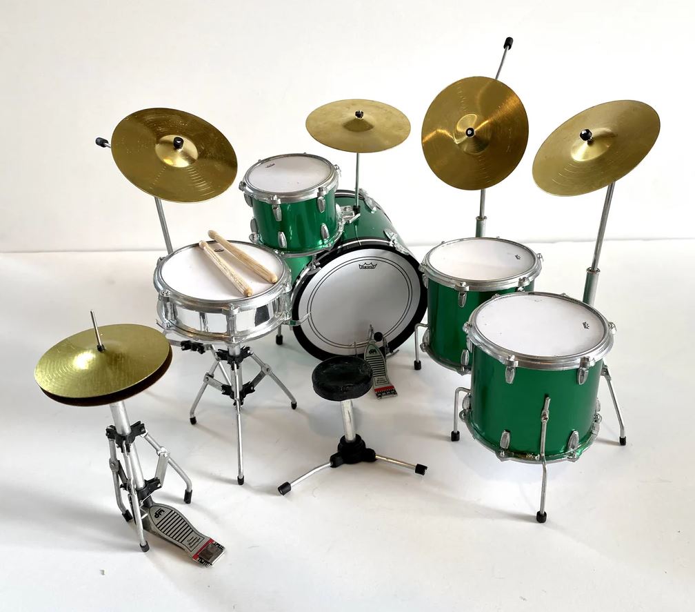 John Bonham Green Sparkle Mini Drum Kit Replica