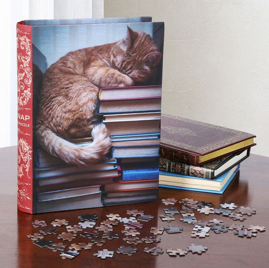 Cat Nap Book Jigsaw Puzzle 1000 pc.