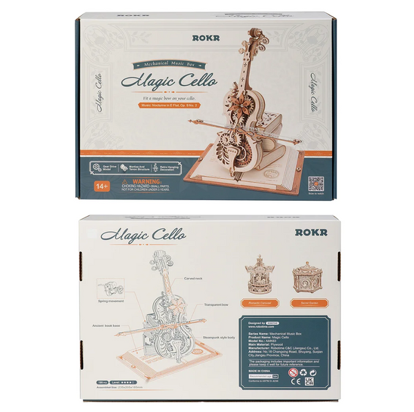 Magic Cello Mechanical Music Box 3D Wooden Puzzle