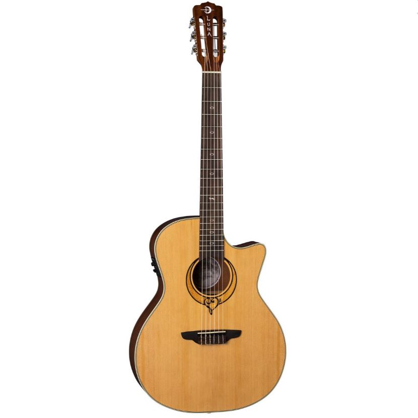 LUNA HEARTSONG NYLON GUITAR A/E W/USB SONG NYL