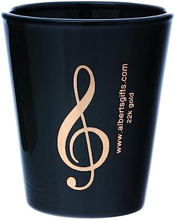 Treble Clef Black & Gold Shot Glass