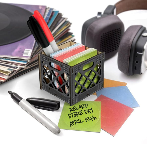 For The Record Crate Pencil Holder
