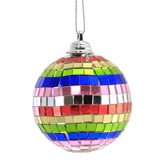 Rainbow Disco Ball Ornament