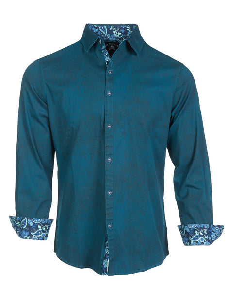 Long Sleeve Blue Animal Spotted Shirt