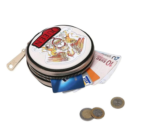 Queen Drum Coin Purse with cards and cash