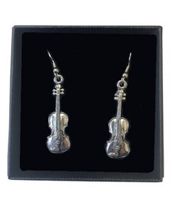 Violin Pewter Earrings