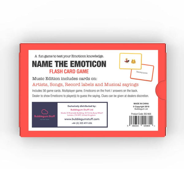 Name The Emoticon Music Edition Card Game back