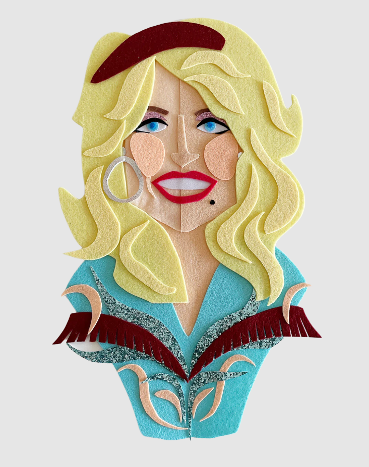 Dolly Parton Felt Print 24x36 inch