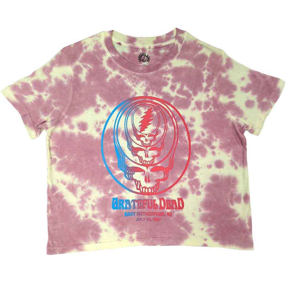 Grateful Dead Concentric Skulls Tye Dye Crop Top