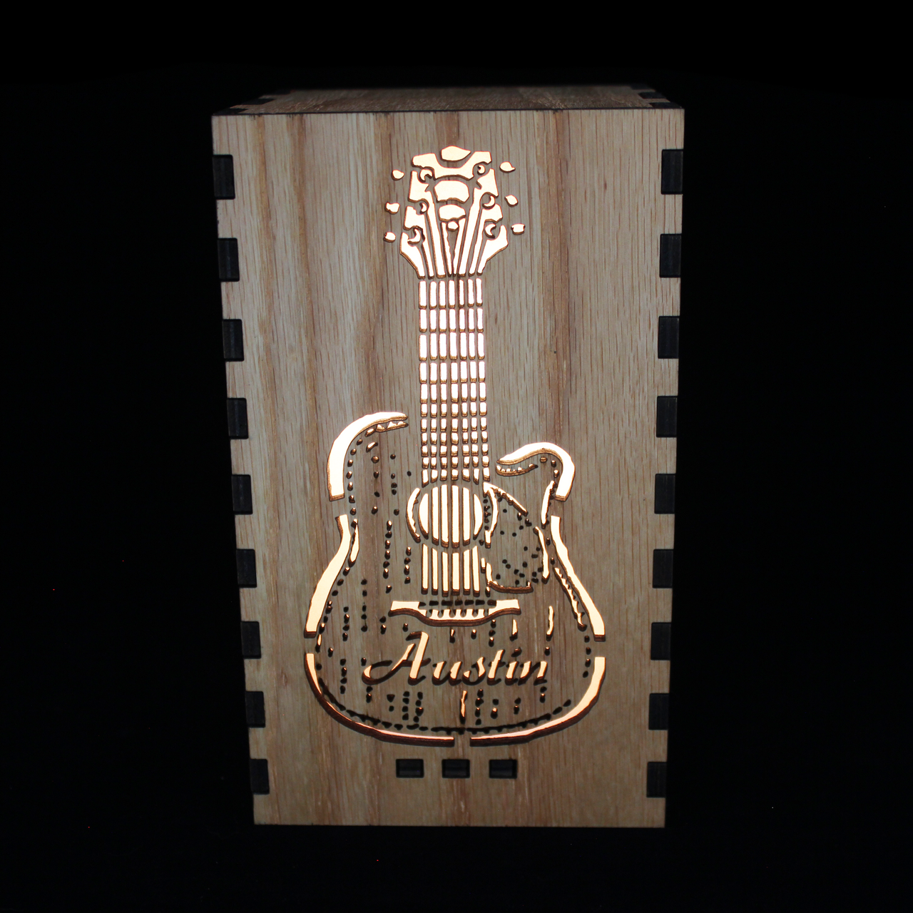 Austin Guitar Lamp lit