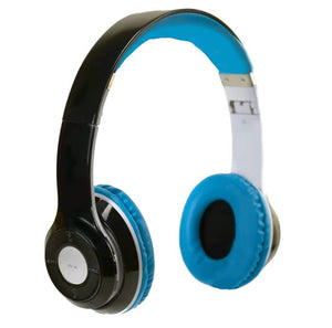 Bluetooth Stereo Headphones Blue Sideview