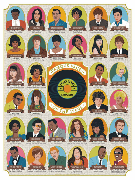 Singer Icons by the Decade 500 Piece Puzzles 1960s