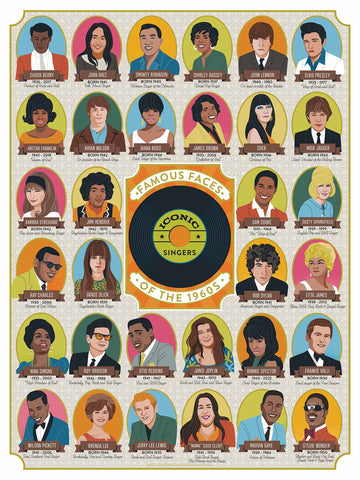 Singer Icons by the Decade 500 Piece Puzzles 1960s