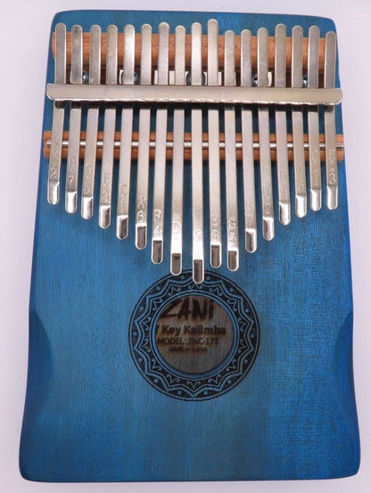 17 Key Wooden Kalimba (Thumb Piano) blue wood