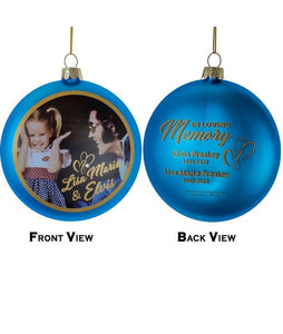 Elvis and Lisa Marie Glass Disc Ornament