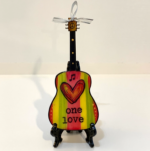 One Love (Bob Marley) Wooden Guitar Ornament