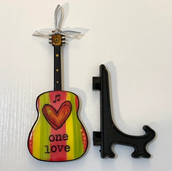One Love (Bob Marley) Wooden Guitar Ornament
