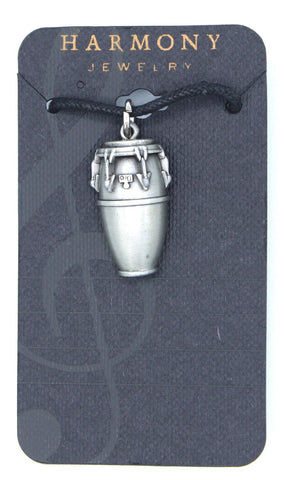 Pewter Conga Drum Necklace