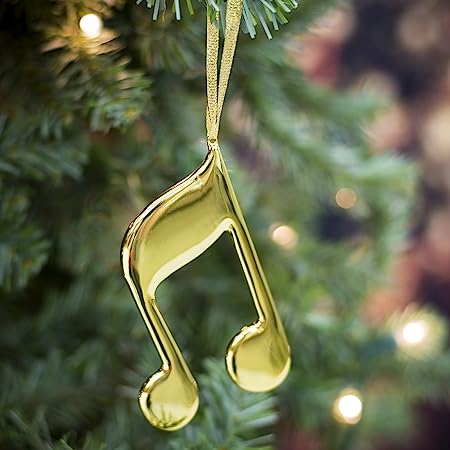 Double 8th Note Gold Ornament