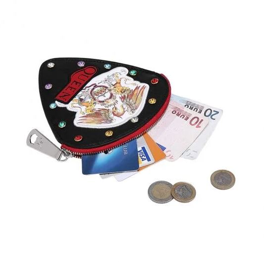 Queen Plectrum Coin Purse with cards and cash