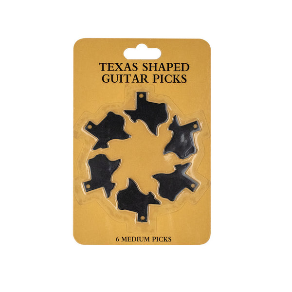 Texas Shaped Guitar Picks 6 Pack