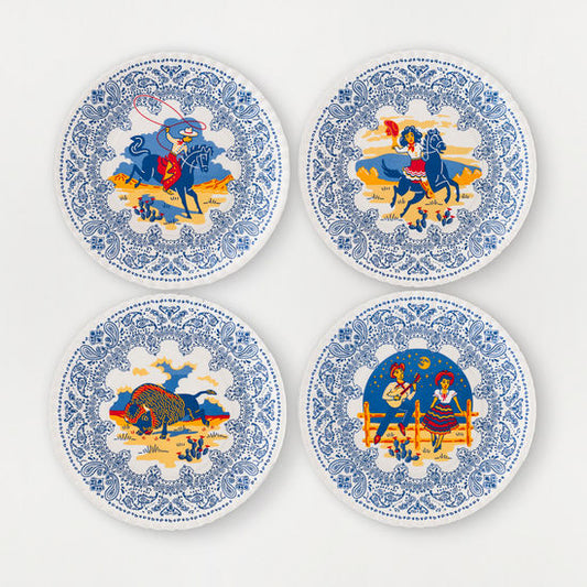 Southwest "Paper" Melamine Plate Set (4 Pack)