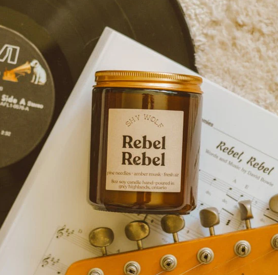 Soy Candle Rebel Rebel (Pine, Vanilla, Amber) 8 oz.