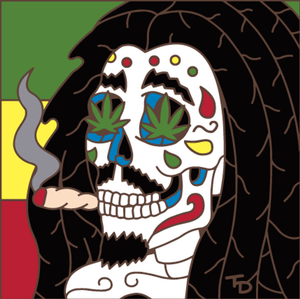 6x6 Tile Skeleton Bob Marley